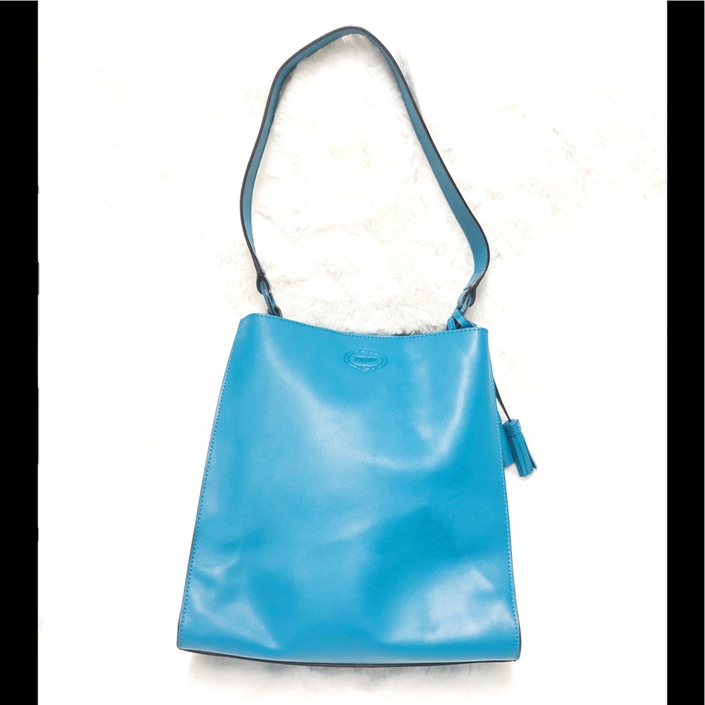 SKAP Leather Shoulder Bag Blue size M